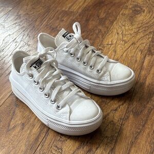 Converse All Star White Platform Sneakers